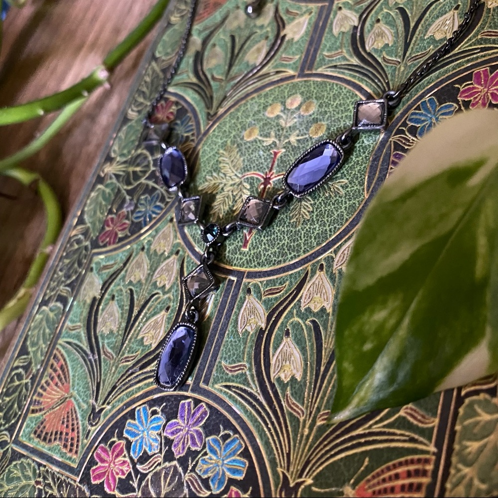 Blue and stone grey Avon necklace.